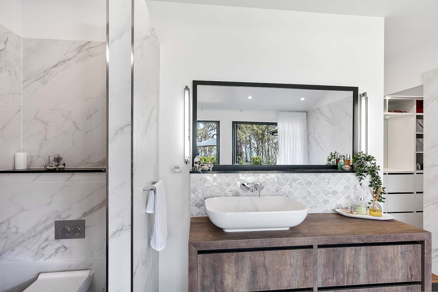 Master suite with harbor views