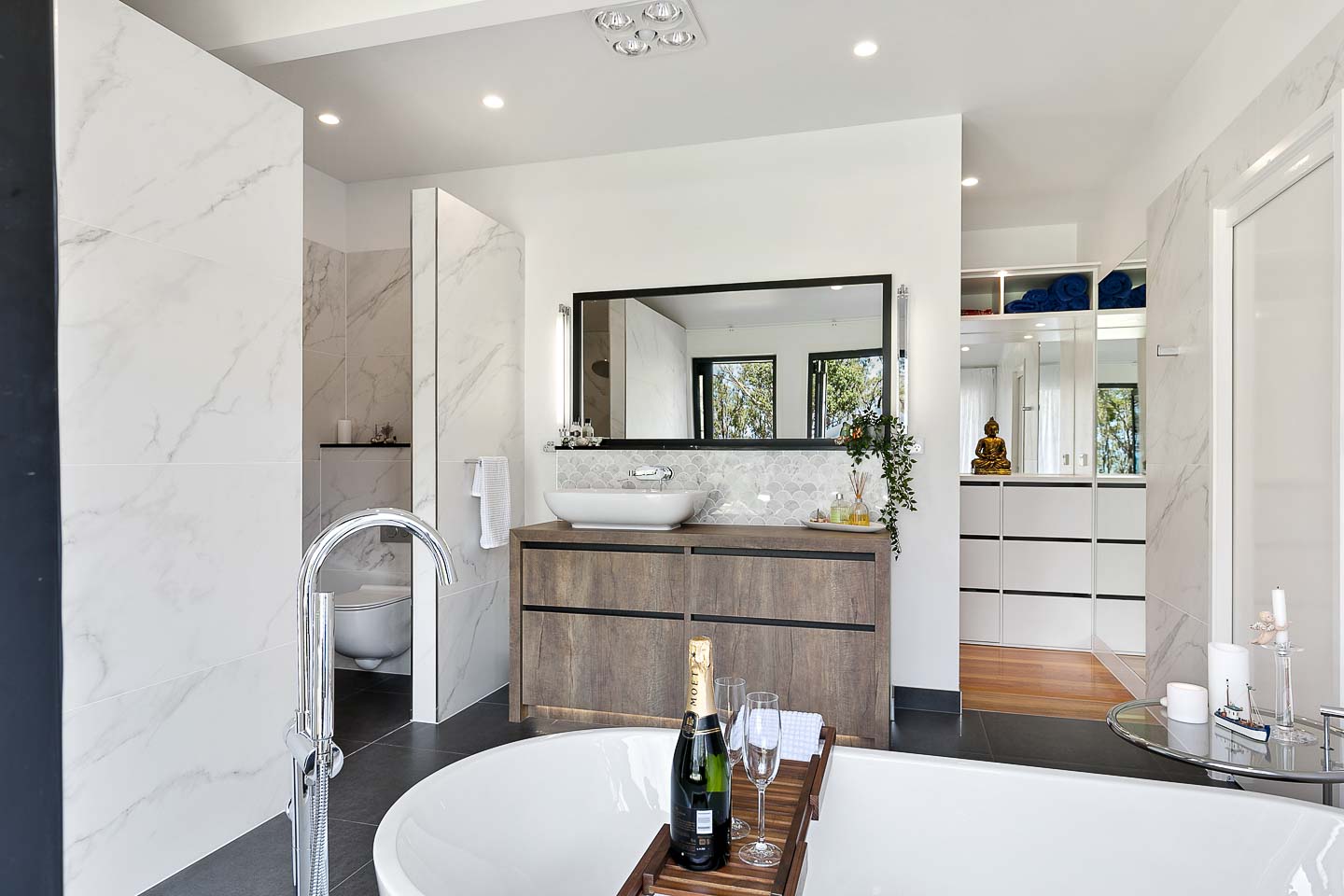 Master suite with harbor views