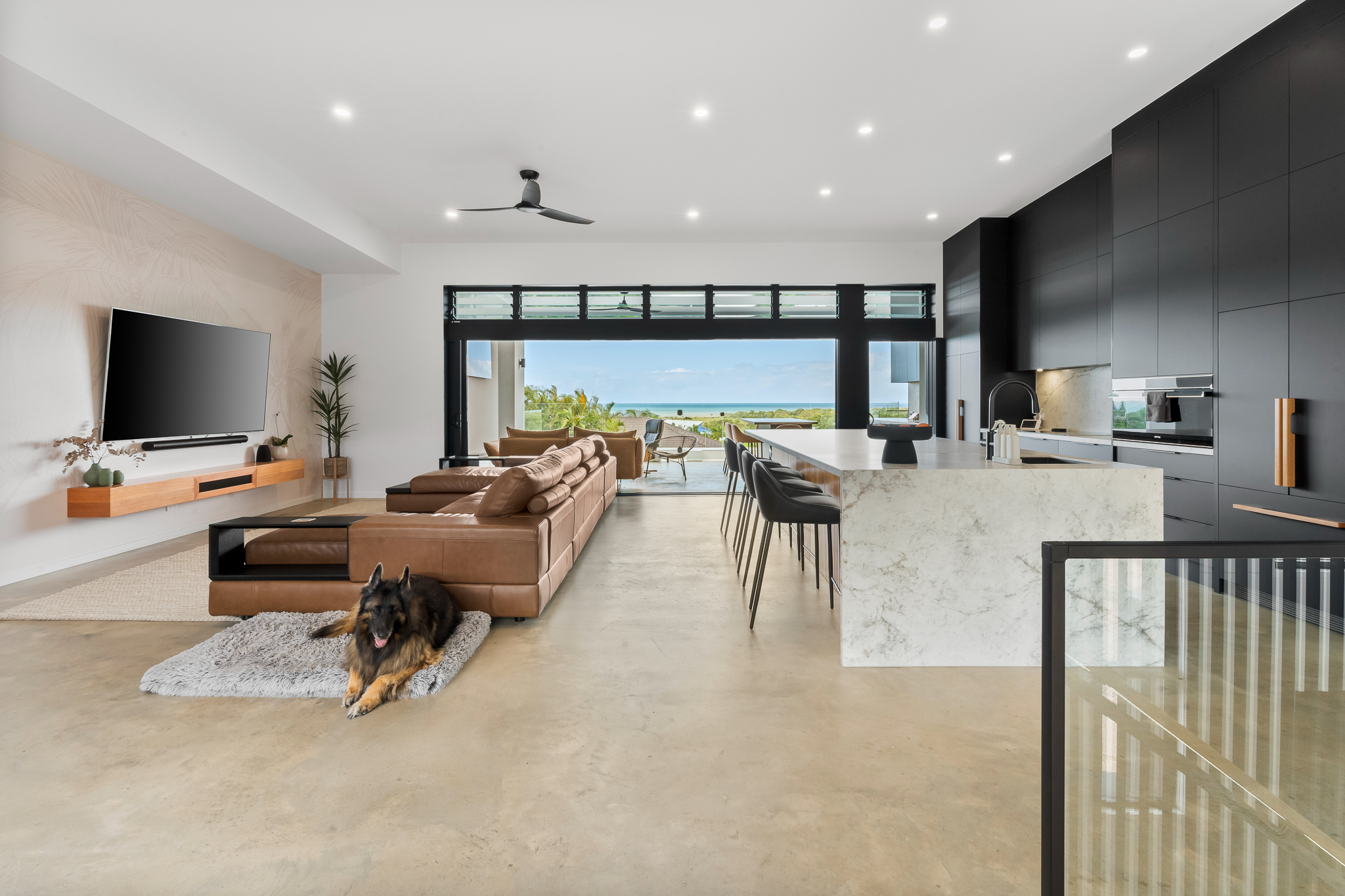 Master suite with harbor views